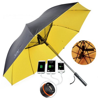 8K 2600 mAh USB Charging Umbrella with Fan