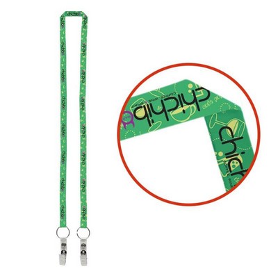 1/2" Dual LA-214 Attachment Sublimation Lanyard (DHL)