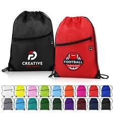 420D Heavy Duty Drawstring Backpack with Front Zipper