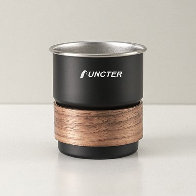 10 oz Car Tumbler Shot Glass Stainless Cup W/ Wooden Protector