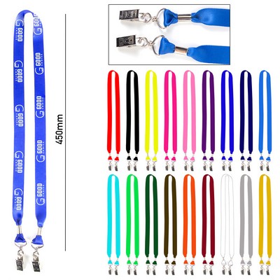 3/4'' Full Color Lanyard w/ Two Bulldog Clips