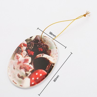 Oval Ceramic Christmas Ornament