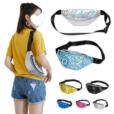 Colorful Sequins Personalized Waist Bag