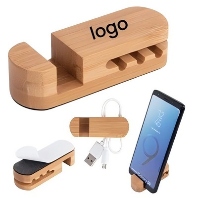 Bamboo Desktop Cable Organizer