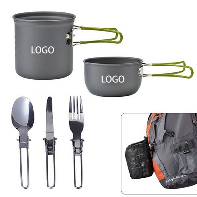 Portable Camping Cookware Set for 1-2 People with Utensils