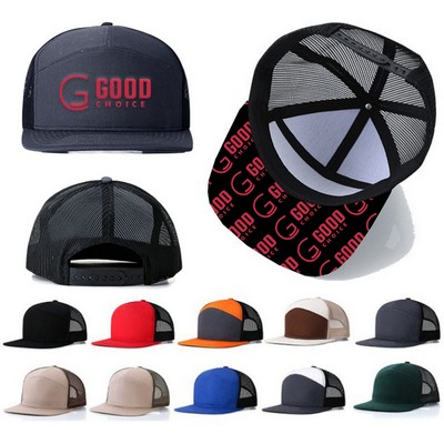 Seven Panel Baseball Cap w/ Snapback Closure