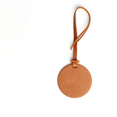 Customizable Circle Leather Luggage Tag