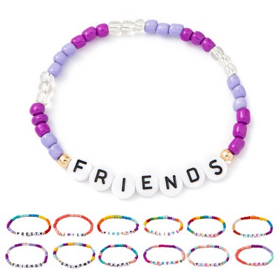 Custom FRIENDS Beaded Bracelets Beads Size 4 MM Dia. #17