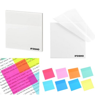 3x3 Inch Clear Transparent Sticky Notes Self-Adhesive See Through Sticky Notes for School Office