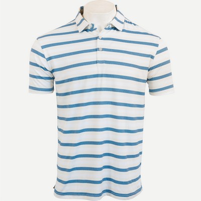 Multi Stripe Polo - Creme/Laguna Blue/White