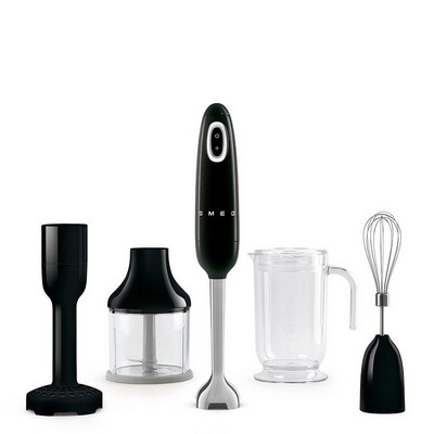 Smeg 50's Retro-Style Hand Blender Set W/ Accessories Black