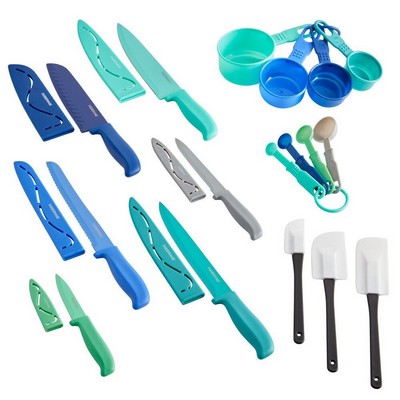 Farberware 23Pc Resin Knife Set W/ Gadgets Blue