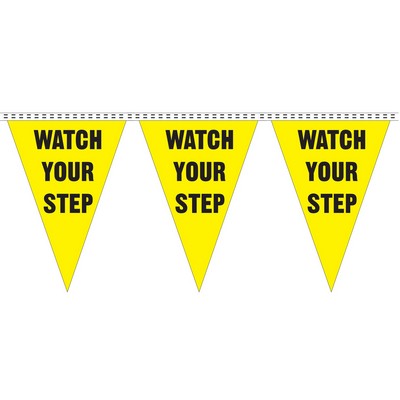 60' Safety Slogan Pennant (Watch Your Step)