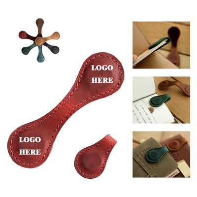 Vintage Pu Leather Bone-Shape Double-Sided Magnetic Bookmark