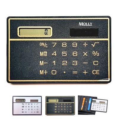 Mini Credit Card Design Solar Power Pocket calculator