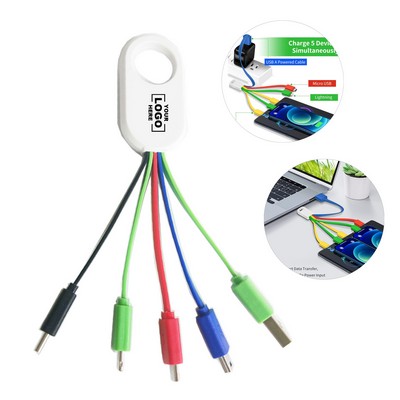 5 in 1 USB Fast Charging Cable With Carabiner