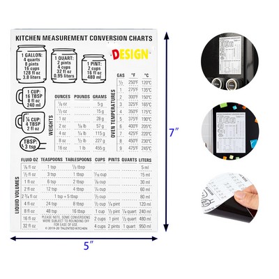 Kitchen Conversion Chart Magnet Metric Measurement Conversion Cooking Baking Fridge Decor