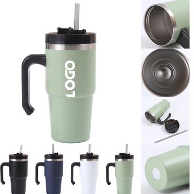 20oz Insulated Cup with Handle Straw