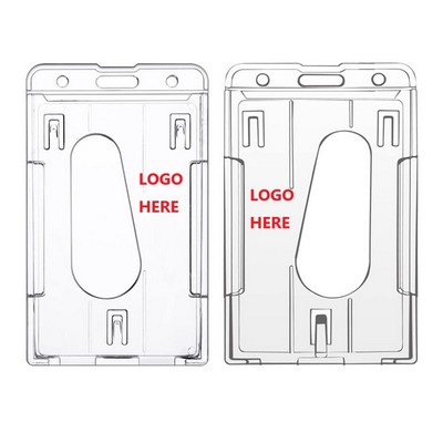 Vertical 2-Card Badge Clear Holder