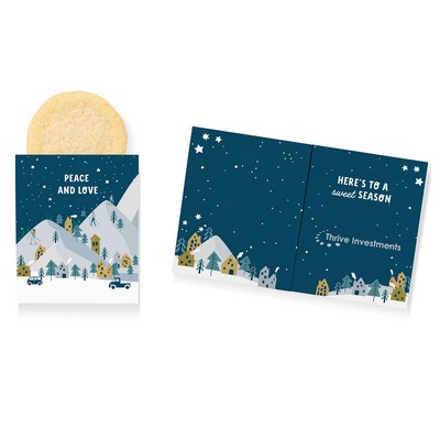 One Color Foil-Stamped Stock Holiday Sentiment Mini Sweeter Card with Single Sugar Cookie