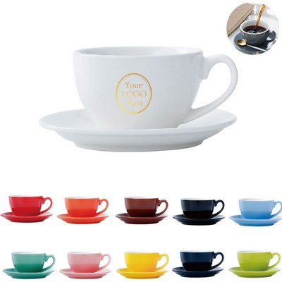 12 oz. Ceramic Coffee Cup Set with Saucer