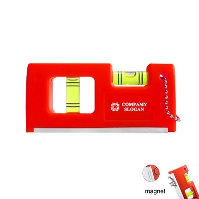 Mini Portable Square Level Ruler Keychain with Magnet