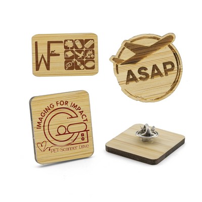 Bamboo Lapel Pins Engraved (1")