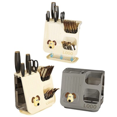 Premium Multi-Function Utensil Holder With Knife Racks