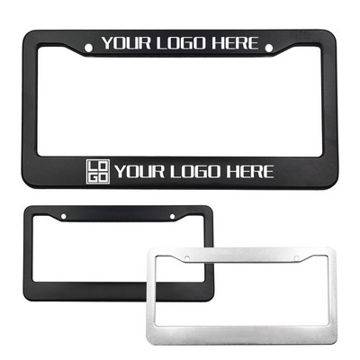 License Plate Frame w/ 2 Holes & Straight Bottom