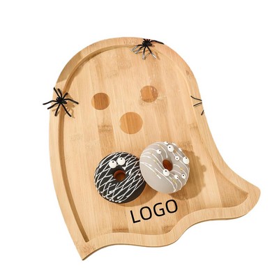 Halloween Ghost Bamboo Serving Platters Charcuterie Board Wood