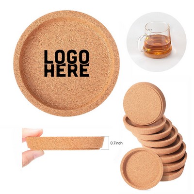 Cork Cup Coasters with Rim