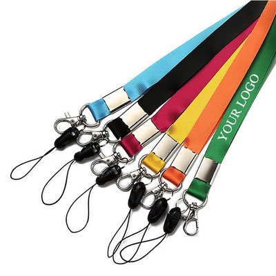 Stainless Metal Swivel J-Hook Neck Strap Polyester Lanyard