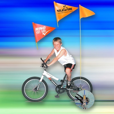 Bike Safety Flag w/Fiberglass Pole (2 Sided Imprint) (10" x 12")