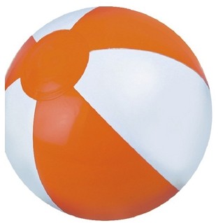 16" Inflatable Beach Ball (Orange/White)