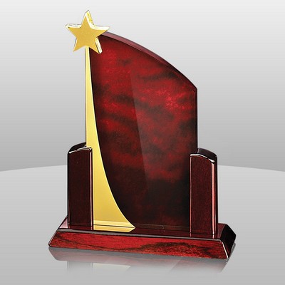 Maroon Red Rising Star Award (10"x9"x3")