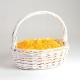 White Oval Wicker Gift Basket w/Top Handle (13"x9"x4")