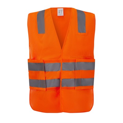 3C Products Neon Orange Mesh Break-Away Safety Vest