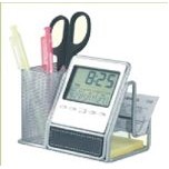 Pen Holder w/Rectangular Desk Clock