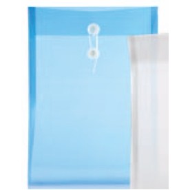 Blue Poly Envelope w/Button String Closure (10 ¼" x 14" x 1")