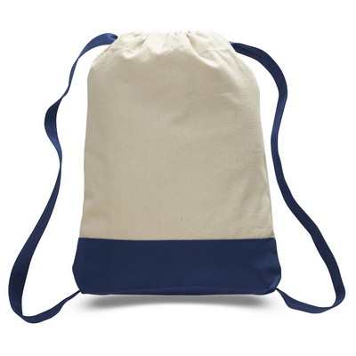 2 Tone 12 Oz. Canvas Cinch Backpack - Blank (14"x18"x2")