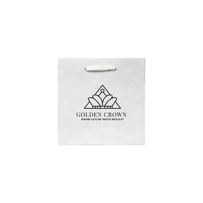 Matte White Traditional Shape Paper Euro Tote (6.5"x3.5"x6.5")