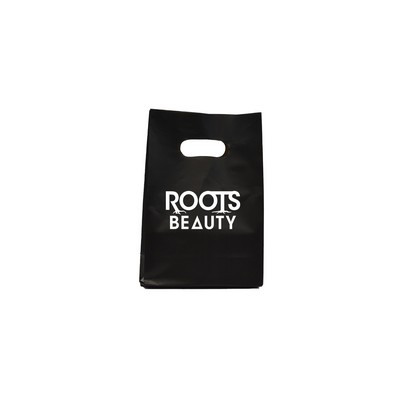 Frosted Colored Poly Die Cut Black Bag/ 4 Mil (7"x3.5"x10.5")