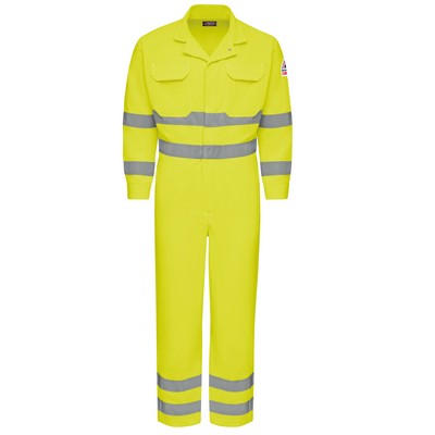 Bulwark® Men's Lightweight FR Hi-Visibility Deluxe Coverall with Reflective Trim