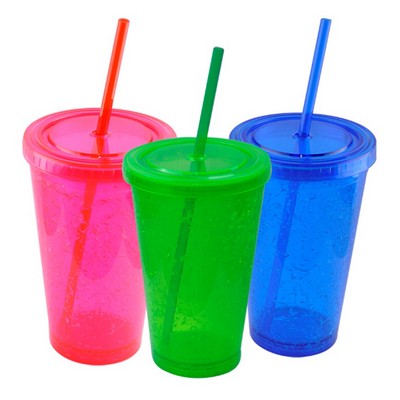 16 Oz Double-Walled Gel Cup W/Snap-On Lid