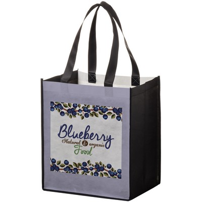 Full Coverage PET Non-Woven Grocery Bag w/ Full Color (13"x10"x15")