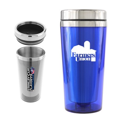 16 Oz. ValuePlus Double Wall 18/8 Stainless Steel Tumbler (Blue)