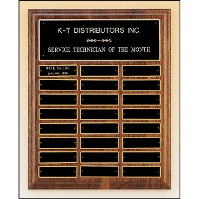 Walnut Perpetual 24 Plate Plaque (12" x 15")