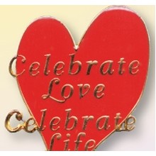 Celebrate Love/ Celebrate Life Heart Lapel Pin