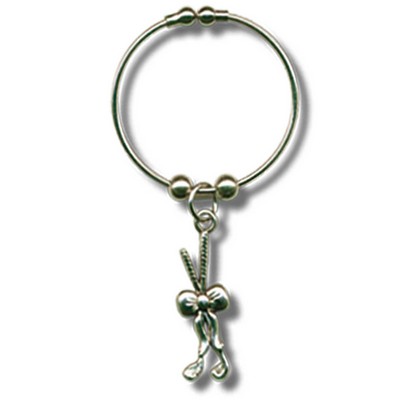 Stock Wine Charm- Golf Clubs With a Bow