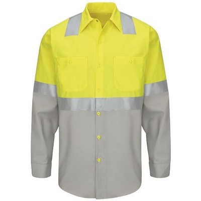 Red Kap® Hi-Visibility Long Sleeve Ripstop Work Shirt